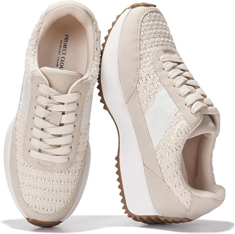 Sneakers for Women, Memory Foam Women Shoes, Fashion Sneakers Non-Slip Work Shoes, Lace Up Shoes ... | Amazon (US)