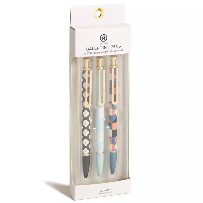 3ct Ballpoint Pens Black Ink - The Monterey - U Brands | Target