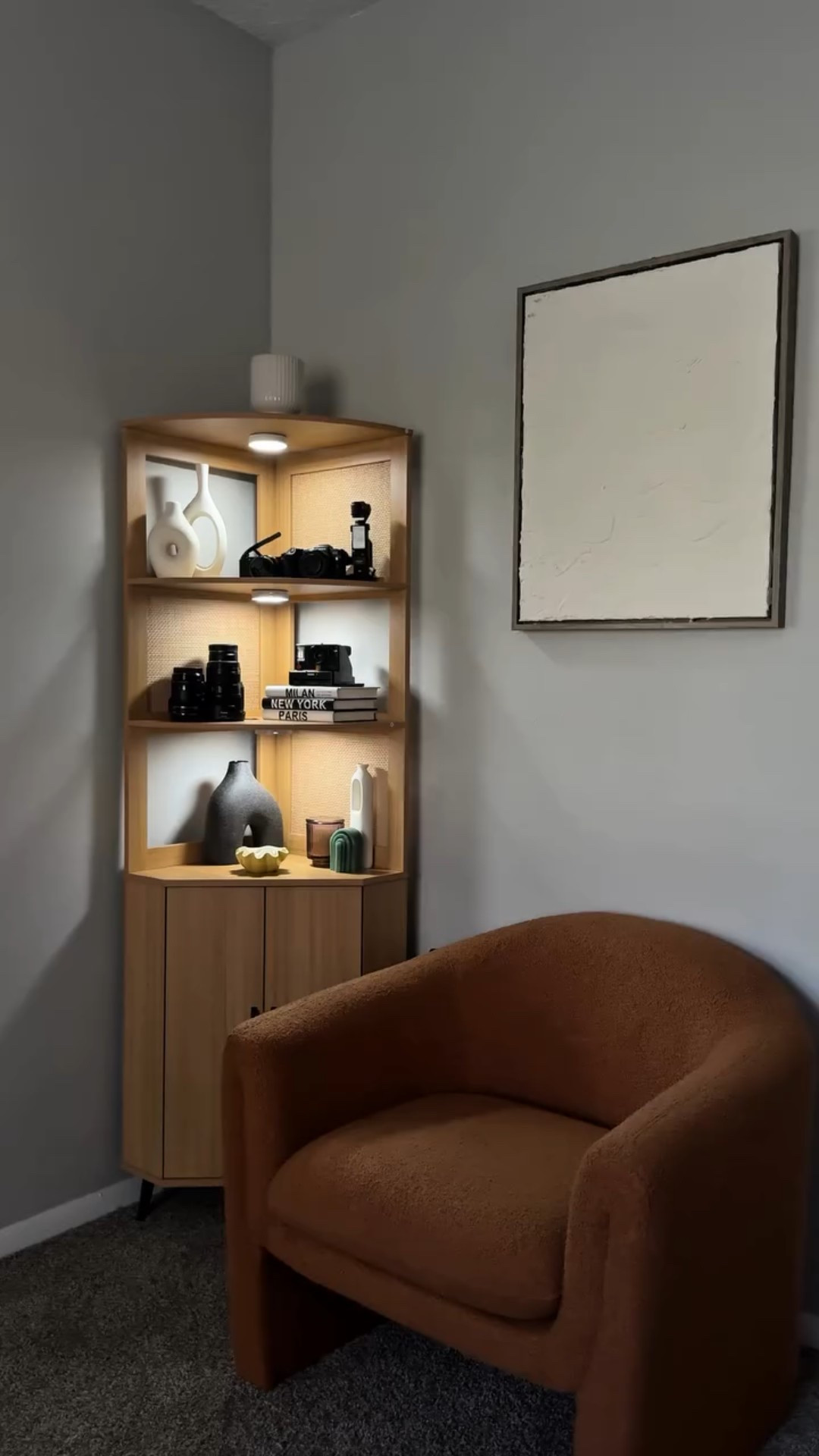 The bookcase that gave my cameras and lenses a home 🥹🤎 

Found this gorgeous fan shaped corner bookshelf at @wayfaircreators @wayfair and I could not resist to add it to my content room✨

The wood finish, the tier paces and the cabinets are just what I needed for display my camera gear and also keep certain miscellaneous items hidden. This is the perfect bookcase shelf for that small awkward space in your home or apartment. 

Link will be on my story and highlights shortly.🤎

#bookcasestyling #wayfaircreator #wayfair #apartmentdecorating #aesthetichomedecor 

Isn’t this the most perfect bookcase you’ve ever seen?

#LTKHome #LTKSaleAlert #LTKCyberWeek
