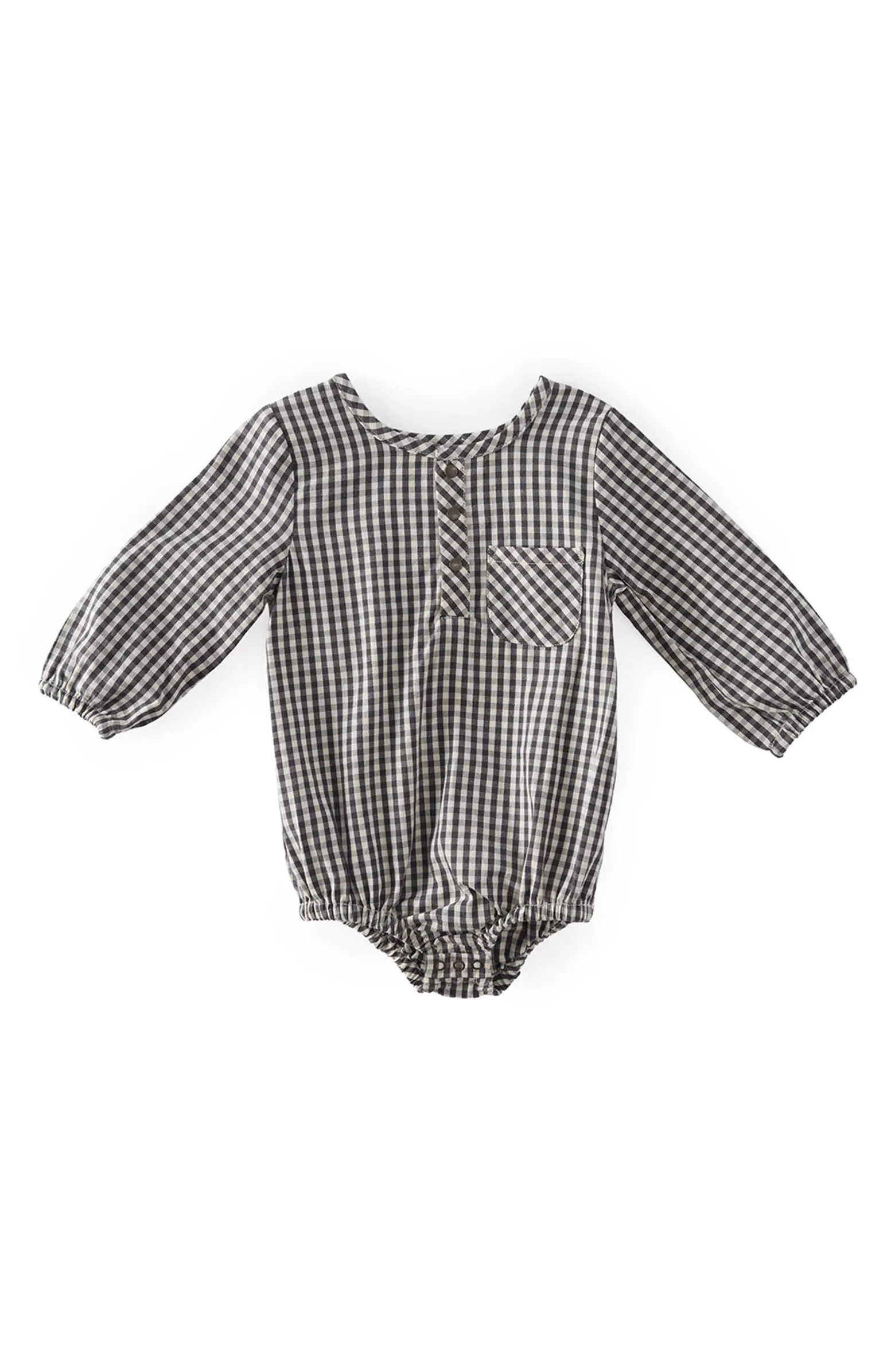 Pehr Gingham Check Long Sleeve Organic Cotton Bodysuit | Nordstrom | Nordstrom