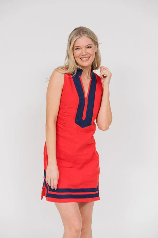 Red Sleeveless Classic Tunic | Sail to Sable