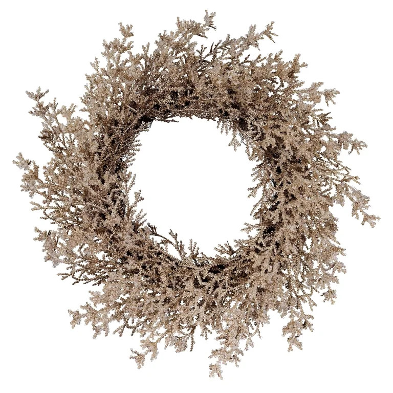 Iced Cedar Artificial Christmas Wreath, Champagne Gold, 24", by Holiday Time | Walmart (US)