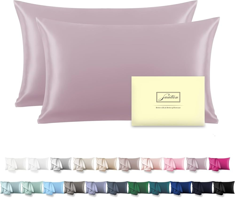 Silk Pillow Cases 2 Pack Soft Breathable and Sliky King Size Pillow Cases Set of 2,Natural Mulber... | Amazon (US)