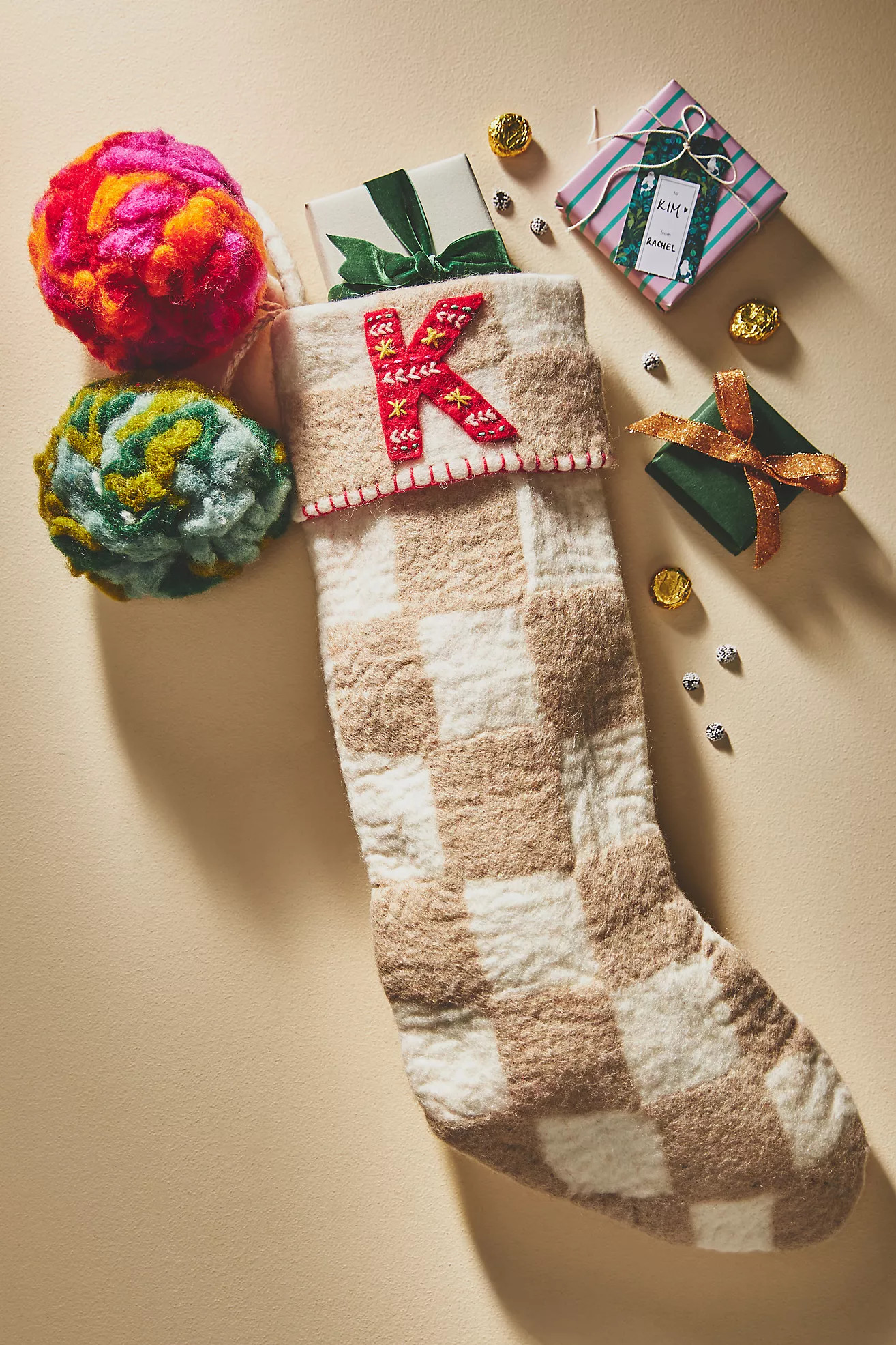 Monogram Felted Stocking | Anthropologie (US)