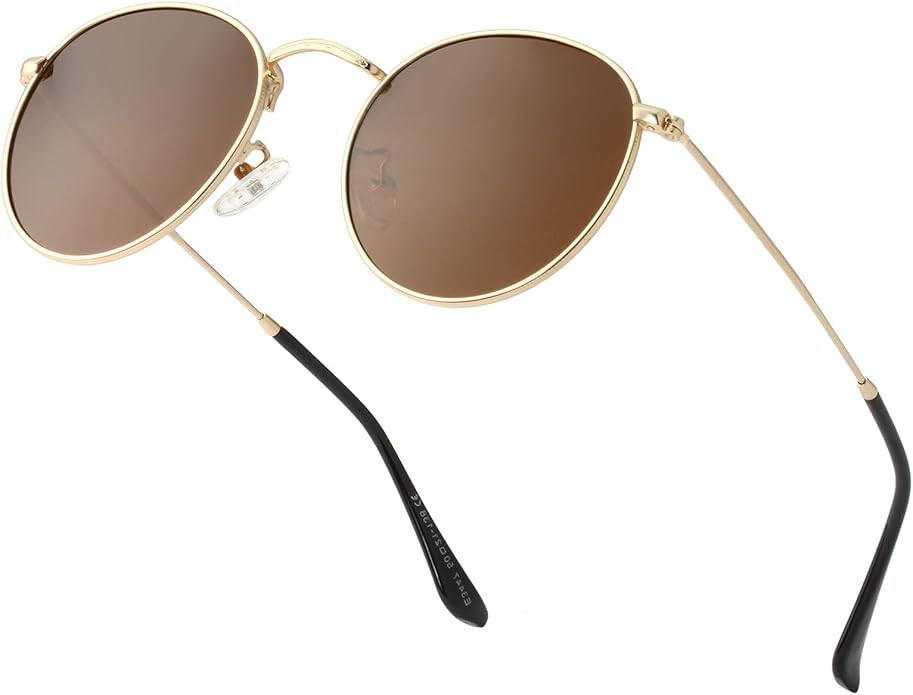 Teumire Small Round Polarized Sunglasses for Women Men Classic Retro Sun Glasses Circle Metal Fra... | Amazon (US)