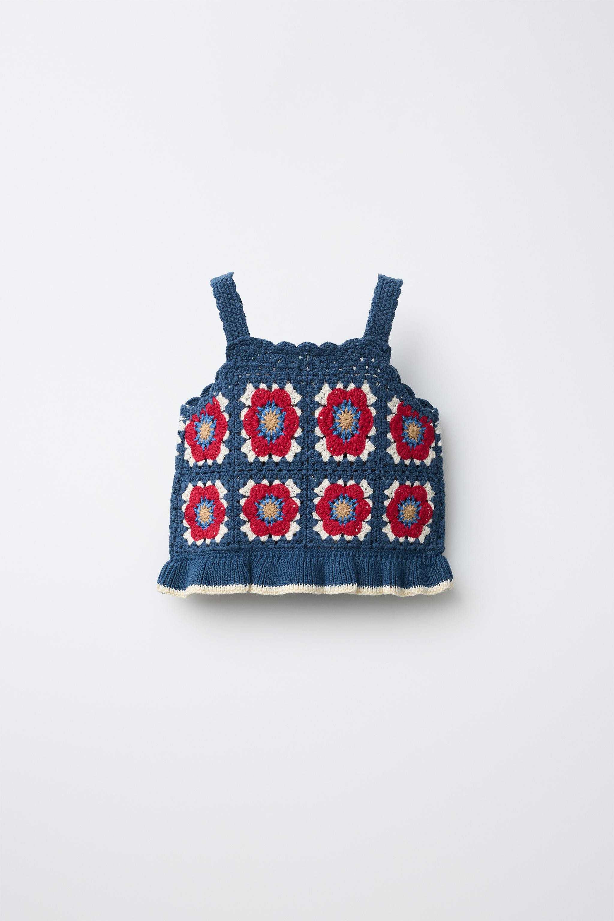 CROCHETED FLOWER KNIT TOP | Zara US