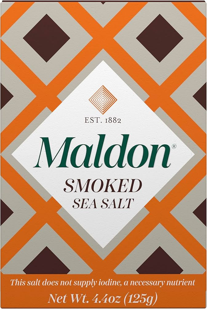 Maldon - Smoked Sea Salt Flakes, 4.4 oz (125 g) - Unique Pyramid Shaped Salt Flakes - Gently Smok... | Amazon (US)