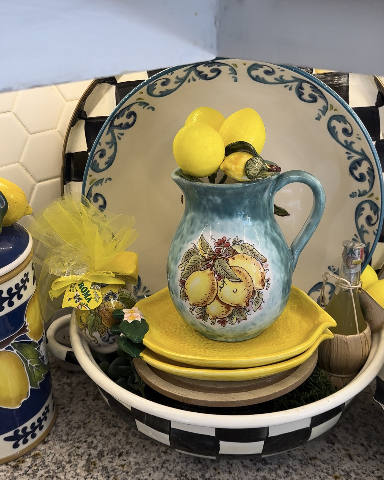 My spring and summer lemon kitchen corner vignette has many pieces that are rare and hard to find, but I managed to find so many of these hand painted items from Italy, Turkey and more!

#kitchenvignette #lemon #handpainted

#LTKGiftGuide #LTKSeasonal #LTKHome