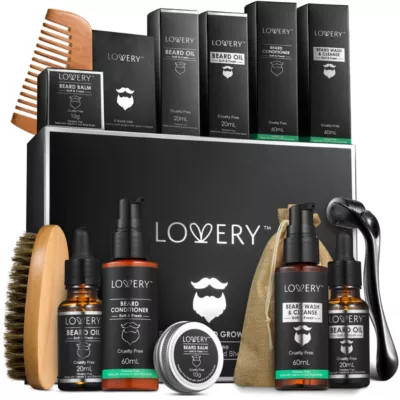 Lovery Men's 12-Pc. Beard Grooming & Growth Kit, Beard Trimming Gift Set | Belk
