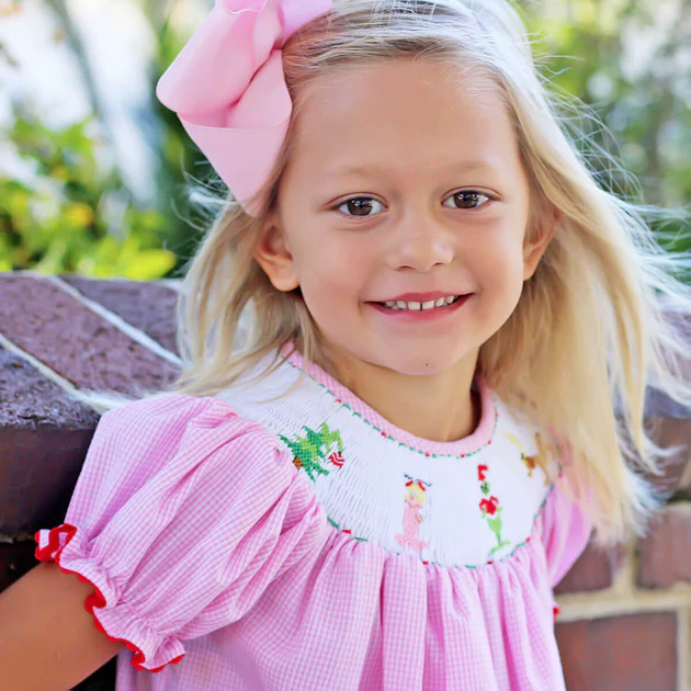 Mr. Grouch Smocked Bishop Dress | Classic Whimsy