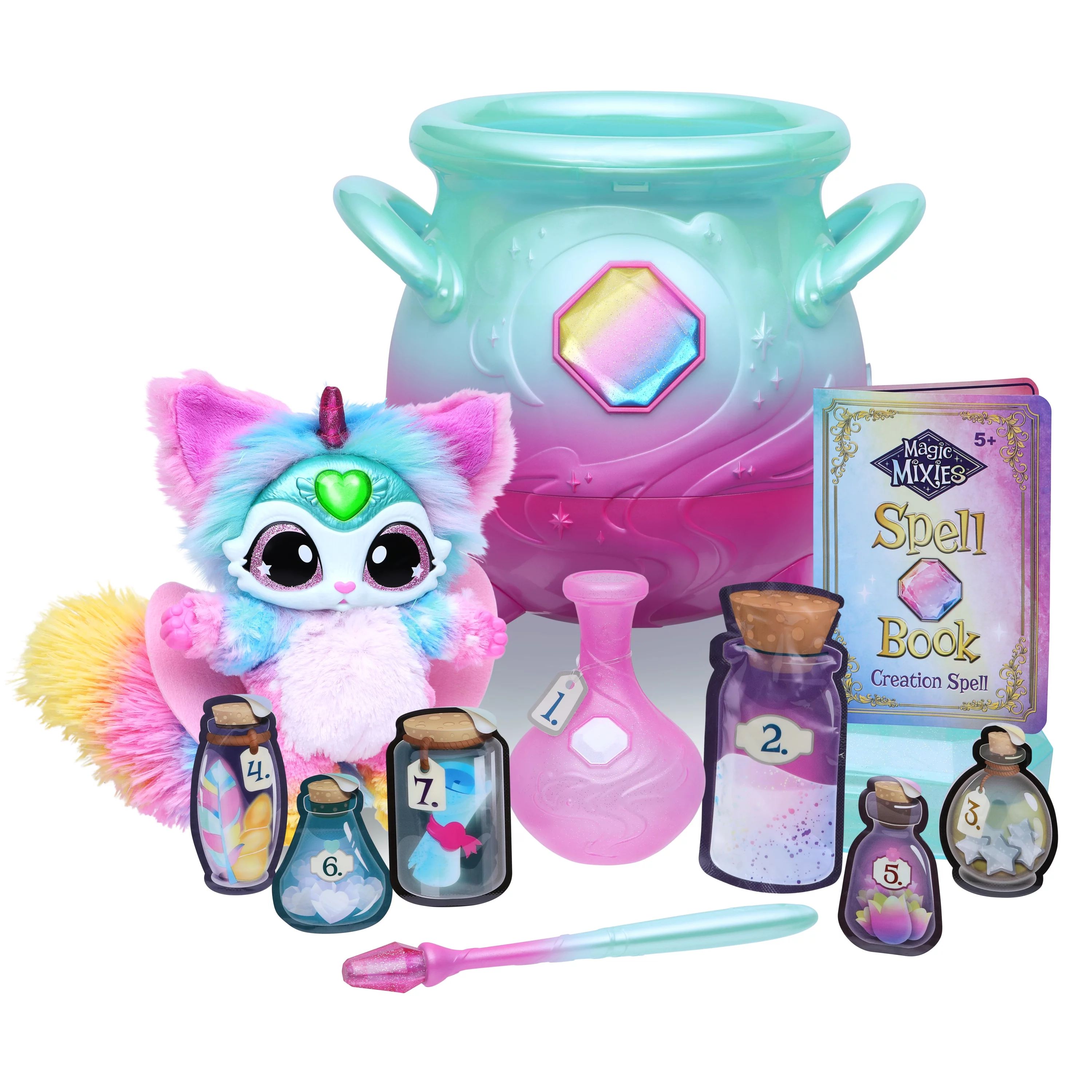 Magic Mixies Magical Misting Cauldron with Exclusive Interactive 8 inch Rainbow Plush Toy and 50+... | Walmart (US)