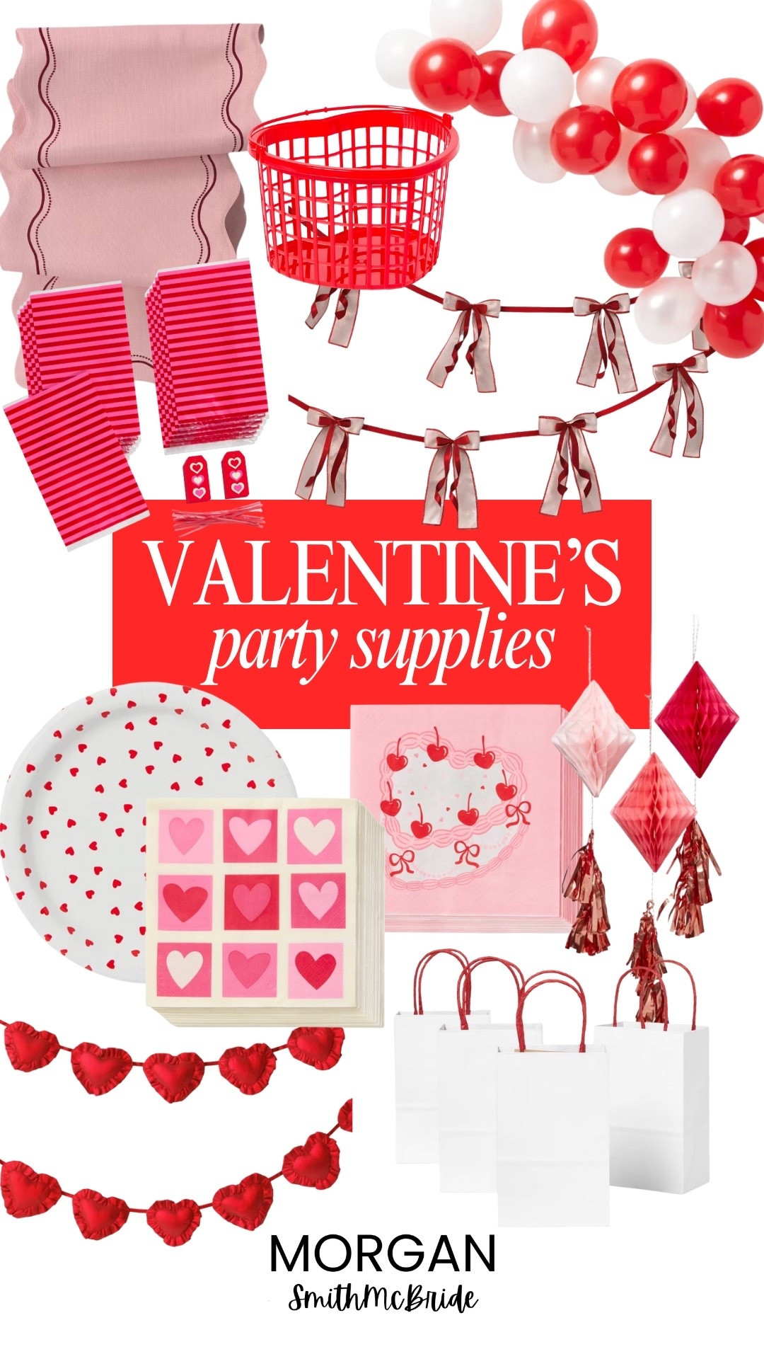 Target Valentine's Day party supplies. I love this bow garland and heart-shaped baskets for a fun at home celebration. 

#LTKSeasonal #LTKmomlife #LTKKids
