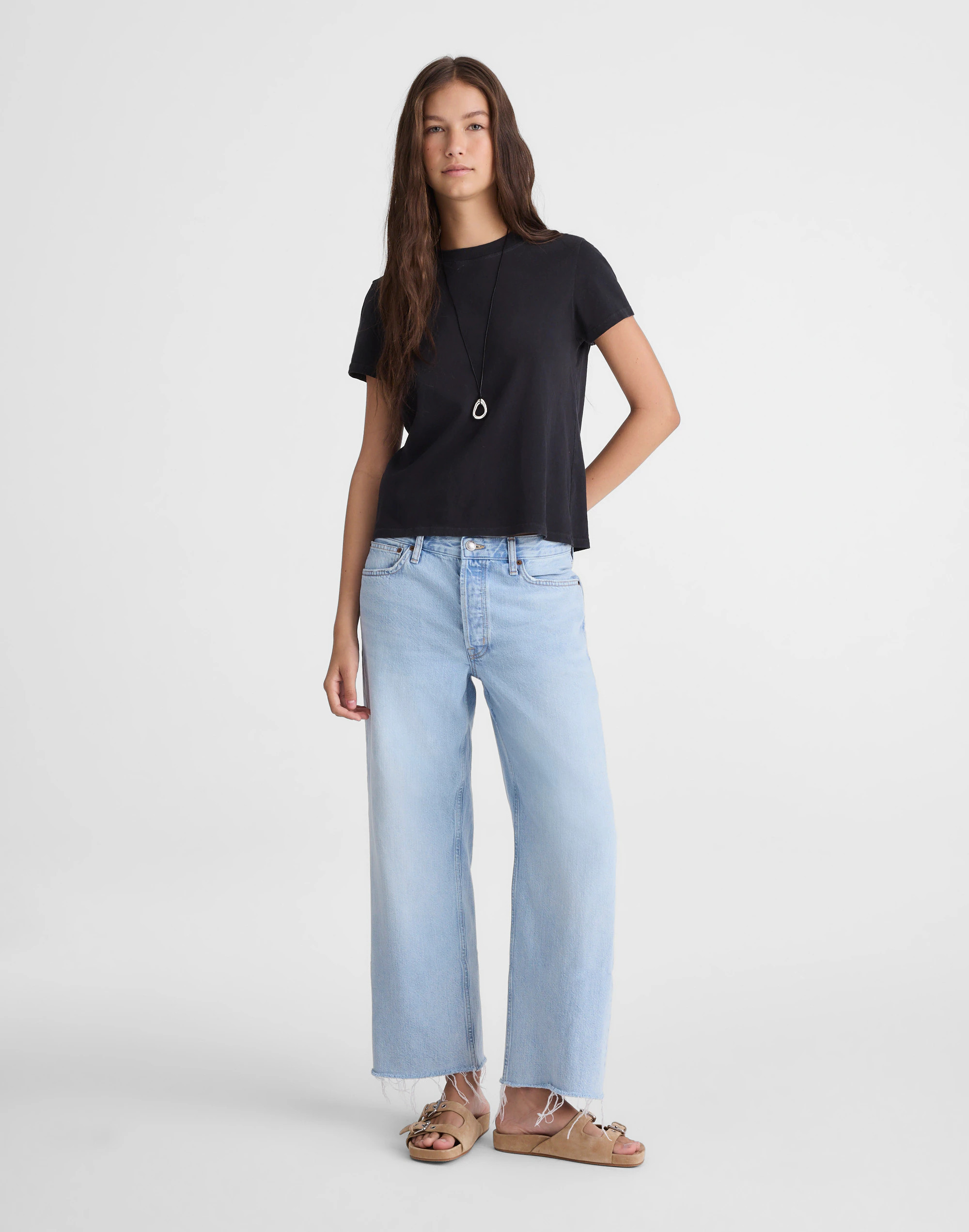 Low-Slung Baggy Crop Jeans in Foster Wash | Madewell