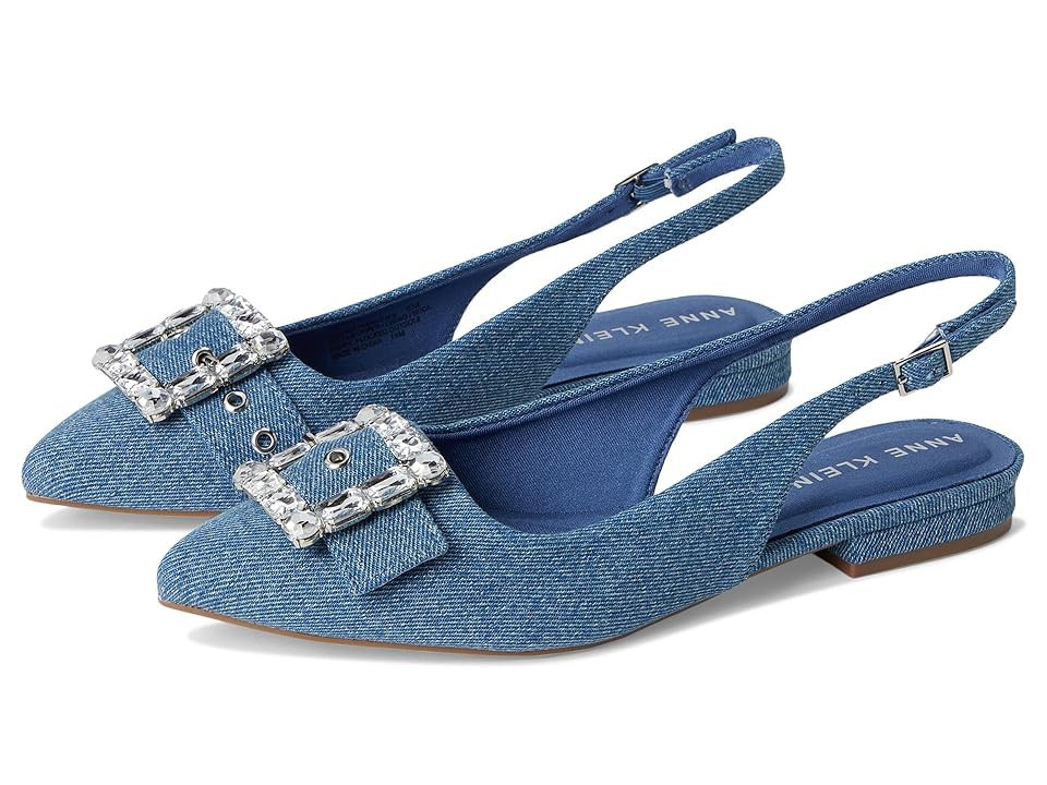 Anne Klein Kenni Women's Flat Shoes Denim : 9.5 M, Rubber/Vinyl | Zappos