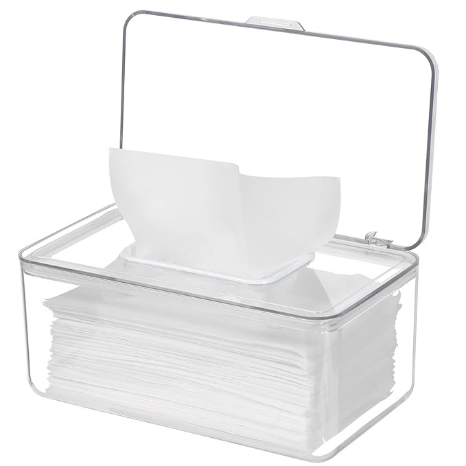 NOVWANG Clear Wipes Dispenser Large Capacity Wipes Holders for Baby & Adult Keeps Wipes Fresh Wip... | Amazon (US)