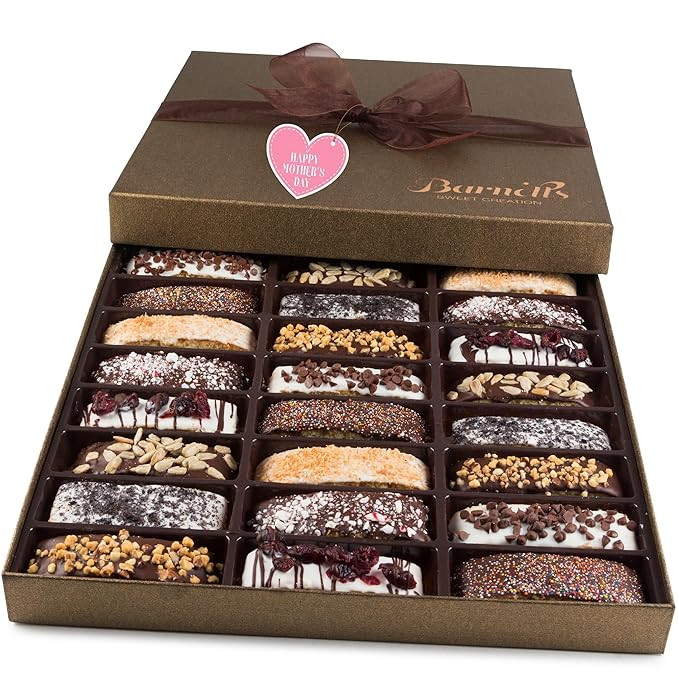 Barnetts Mothers Day Chocolate 24 Biscotti Gift Baskets, Gourmet Cookie Gifts Box for Him and Her... | Amazon (US)
