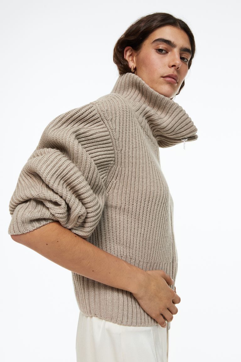 Wool-blend Cardigan with Zipper | H&M (US)