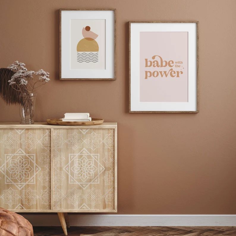 Girl Power Print Printable Wall Art Babe with the Power | Etsy | Etsy (US)