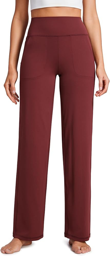CRZ YOGA Womens Butterluxe High Waist Wide Leg Pants with Pockets 31" - Buttery Soft Comfy Casual... | Amazon (US)