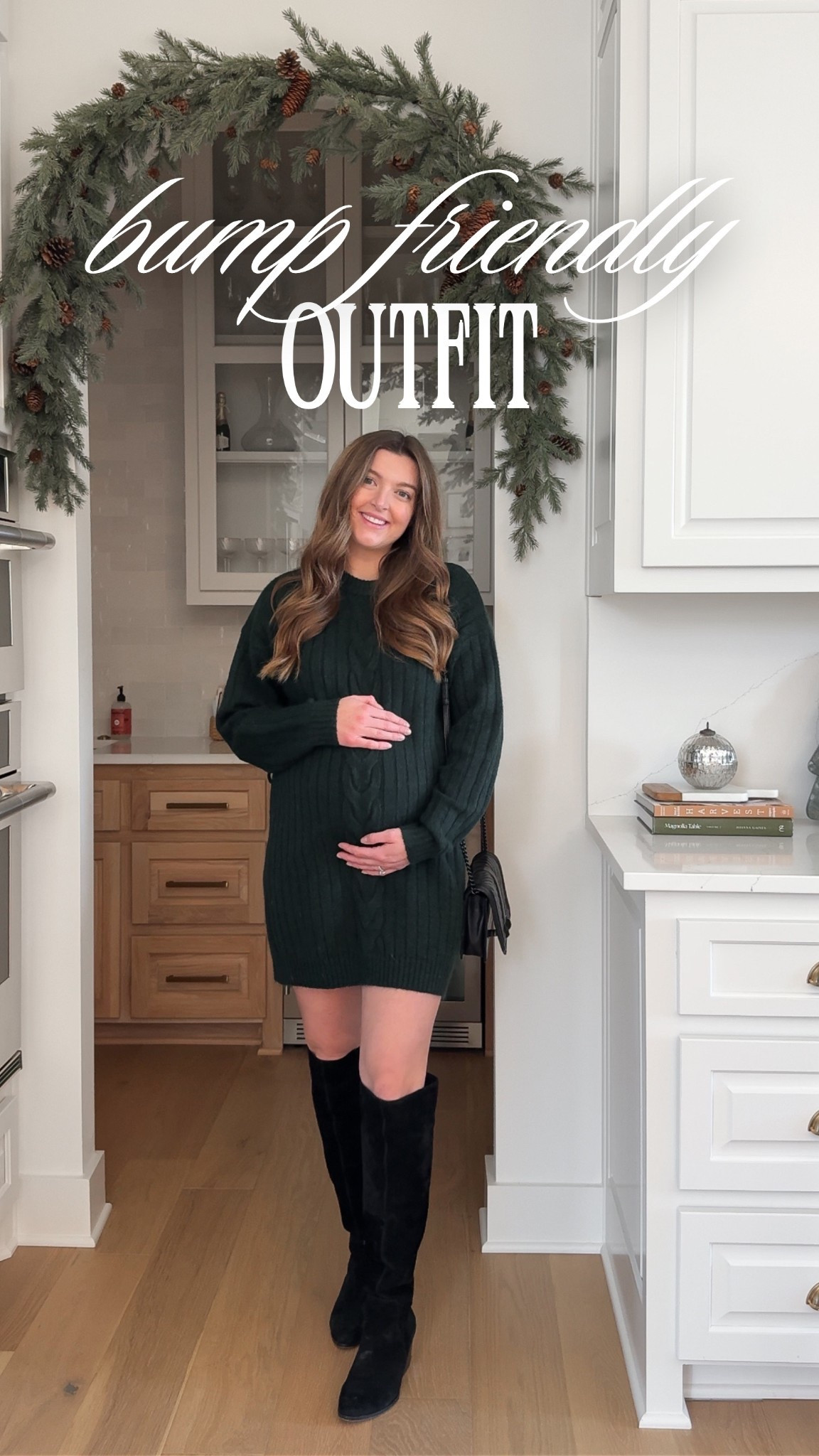 Trying to find my style again with a bump, I found so many cute Lulus dresses for the holidays 🎄🤍
I’ve had a hard time finding the confidence (and motivation) to dress cute during this pregnancy. I would much rather be in PJS, leggings, or sweatshirts🫠 So this winter I promised myself I would dress up more - look good, feel good mentality!! 

A classic sweater dress is always such an effortless, but cute, outfit! I love this emerald green color. Comes with a tie waist too!

Size: medium

Bump style, bump friendly, holiday dress, winter fashion, affordable fashion


#LTKBump