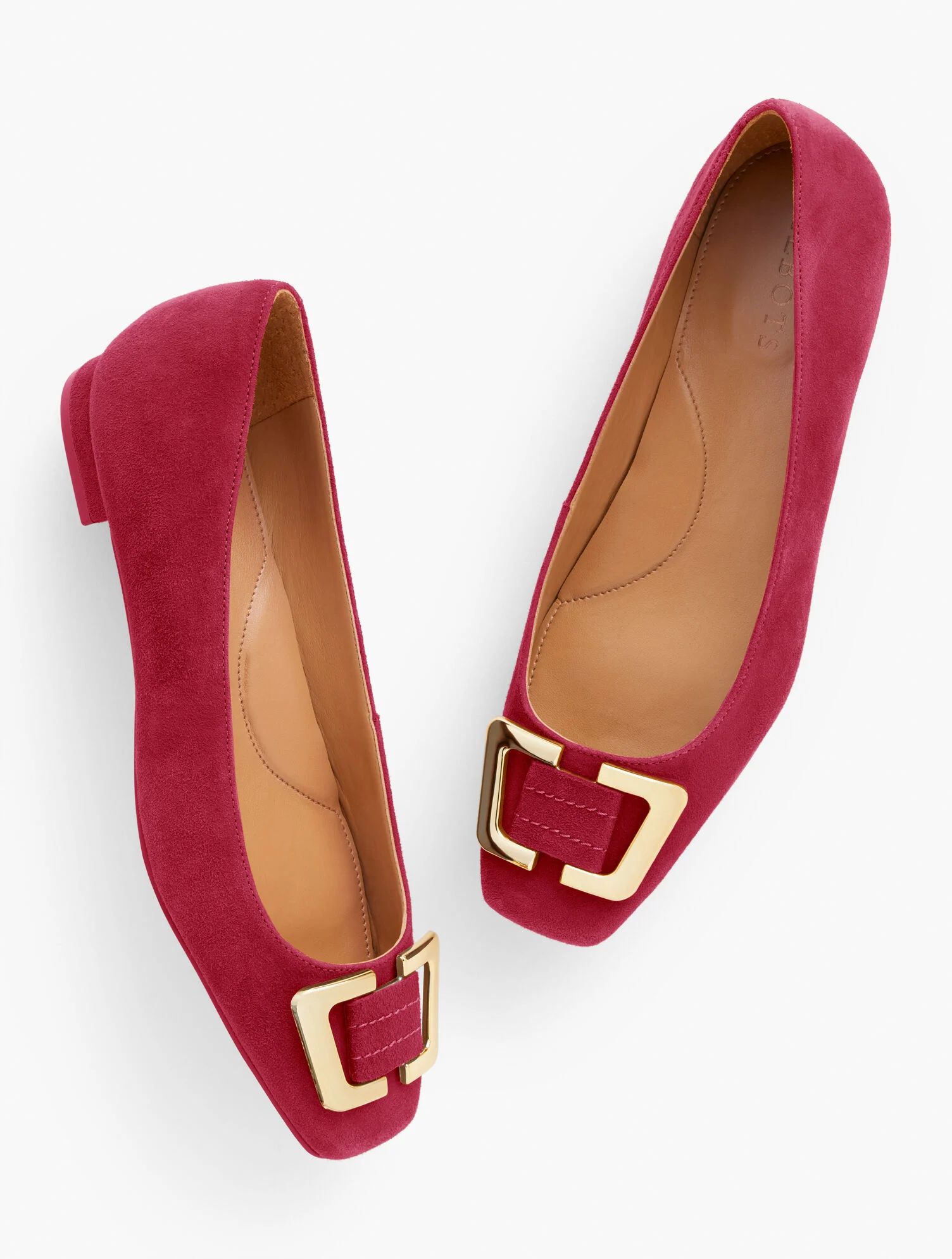 Sutton Buckle Suede Flats | Talbots