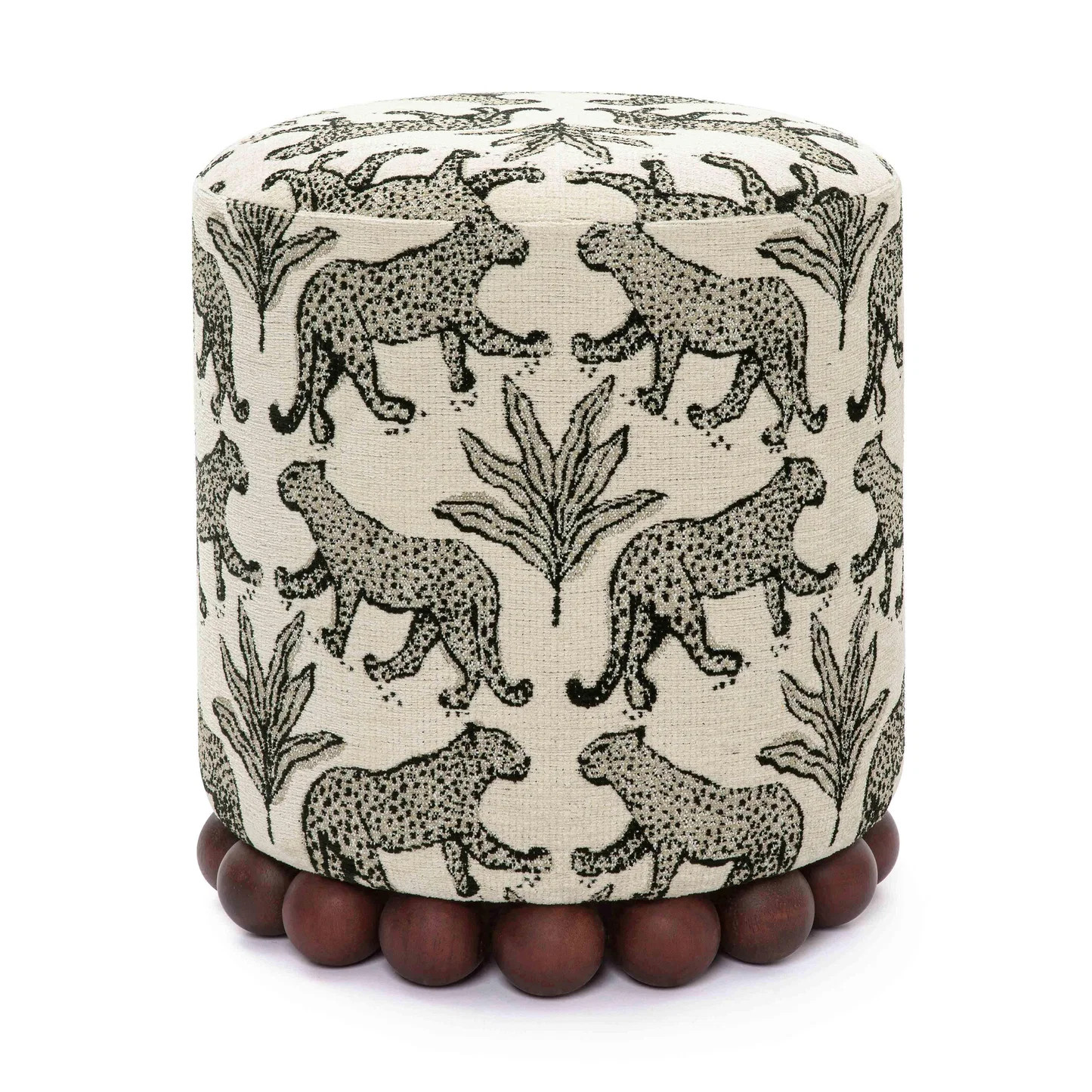 Dex Leopard Performance Jacquard Ottoman | TOV Furniture