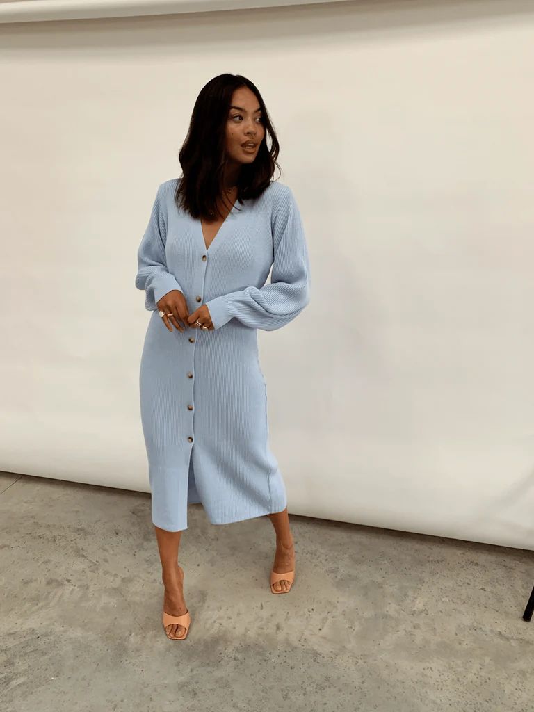 Peony Maxi Cardigan - Light Blue | Pretty Lavish (UK)