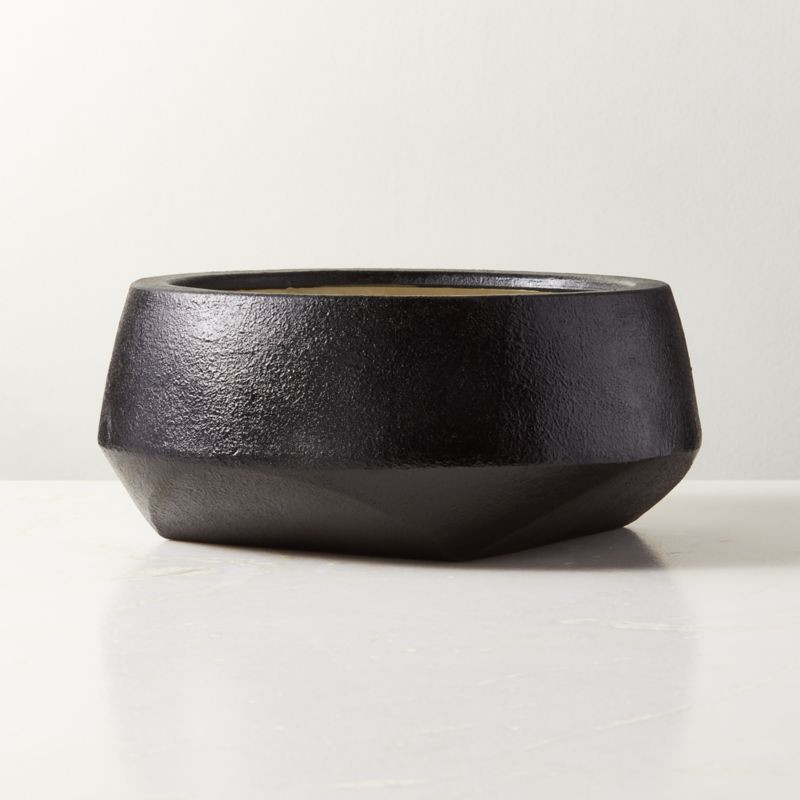 Bethel Black Ceramic Wide Indoor Planter + Reviews | CB2 | CB2