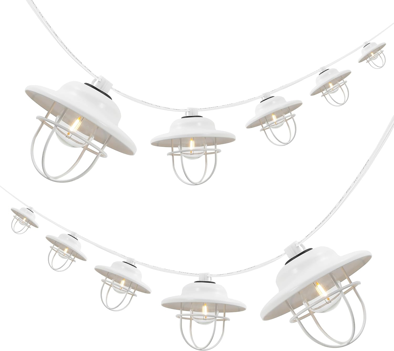 JONATHAN Y JYL8703B Indoor Outdoor Rustic Farmhouse LED G40 Metal Cage Shade String Lights Garden... | Amazon (US)