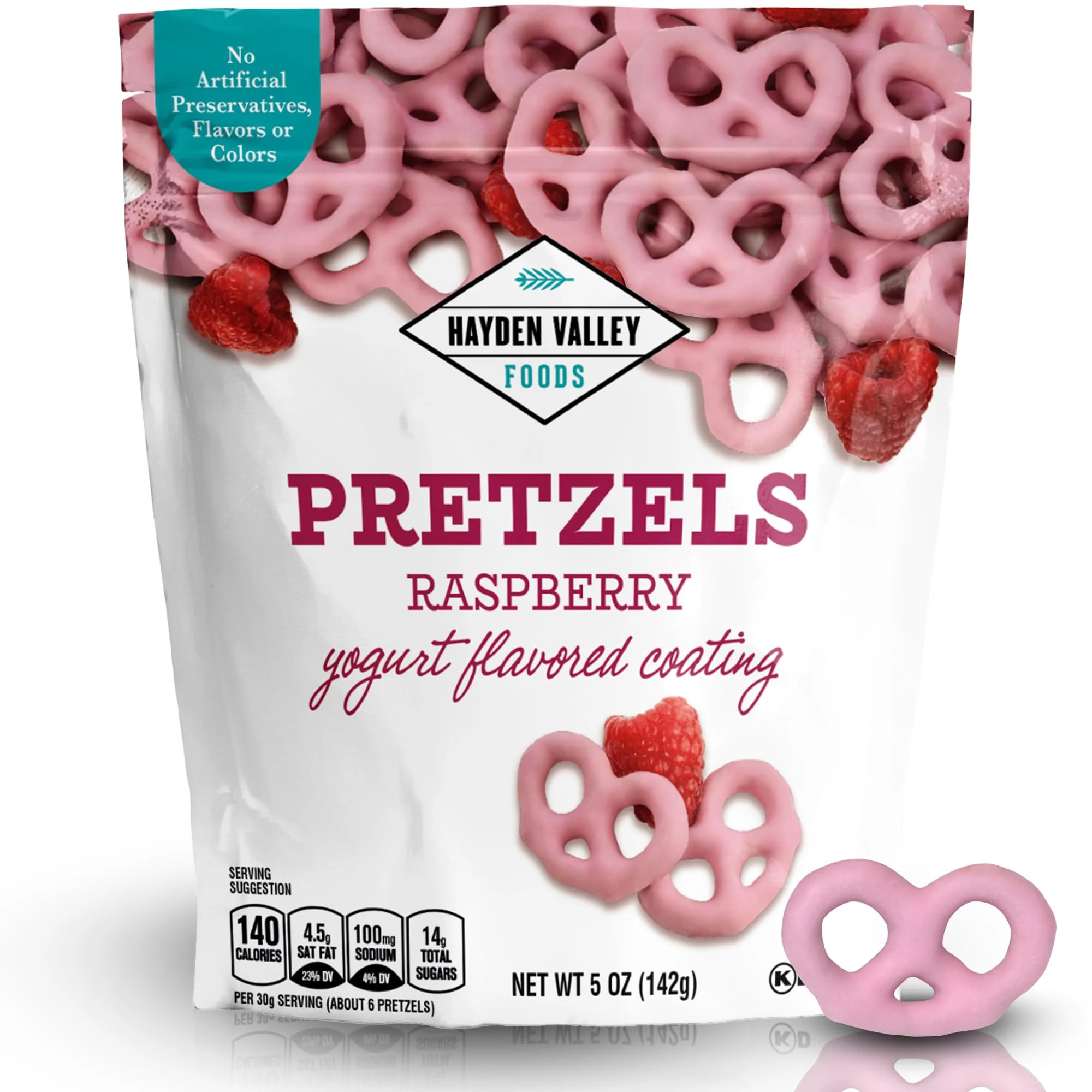 Hayden Valley Foods Raspberry Yogurt MDA05&nbsp;Flavored Covered Pretzels | 5 oz Resealable Bag |... | Walmart (US)