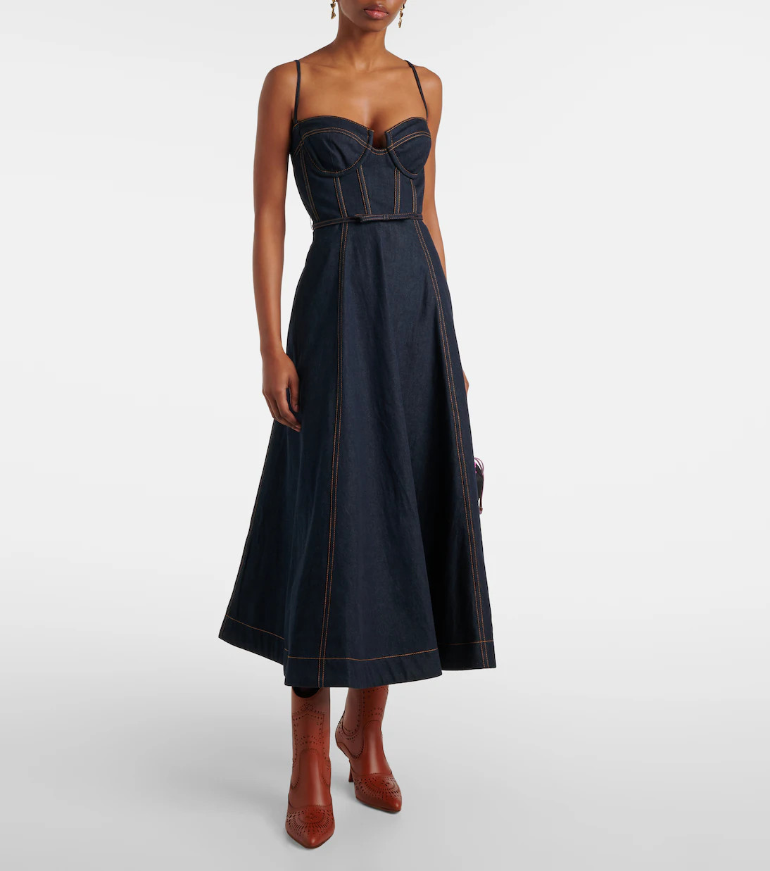 Crush denim bustier dress | Mytheresa (UK)