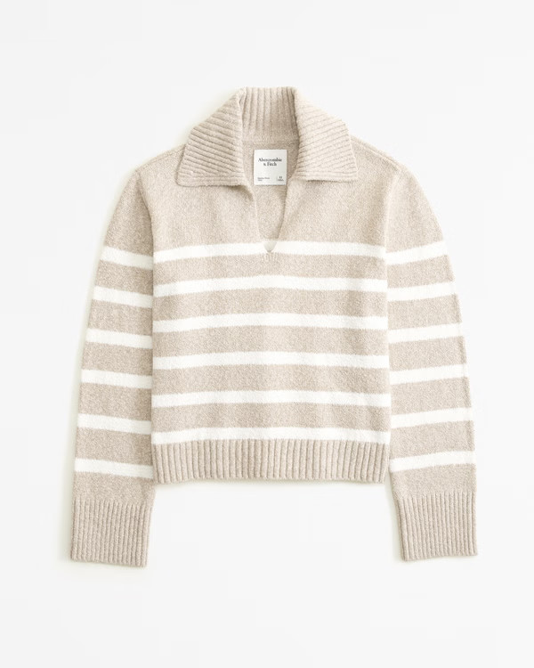 Women's Textural Notch-Neck Sweater | Women's New Arrivals | Abercrombie.com | Abercrombie & Fitch (US)