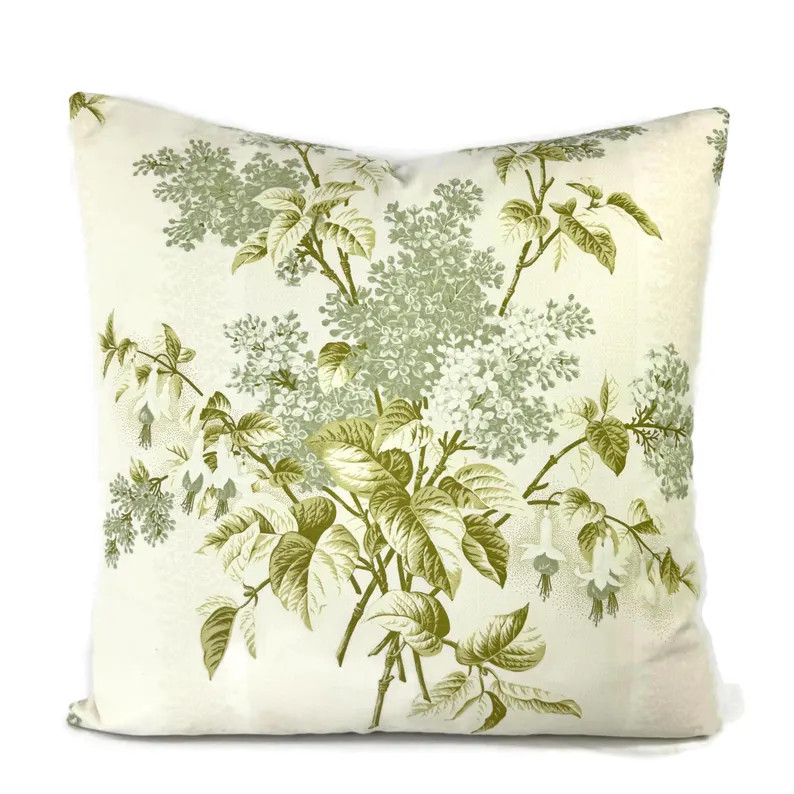Floral Hydrangea Pillow Cover: Michael S Smith Jasper Fabrics, Sage Green Cotton Cushion - Etsy | Etsy (US)