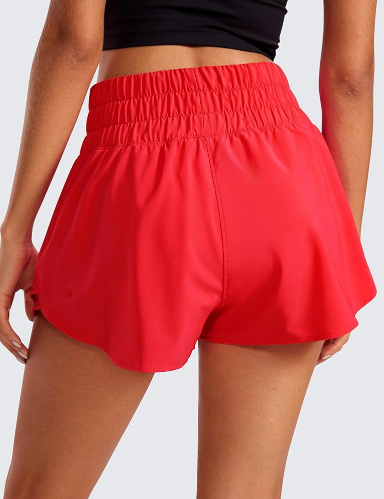 CRZ YOGA Ruffle Skirt Overlay Athletic Shorts for Women - High Waisted Flowy for Workout Running ... | Amazon (US)