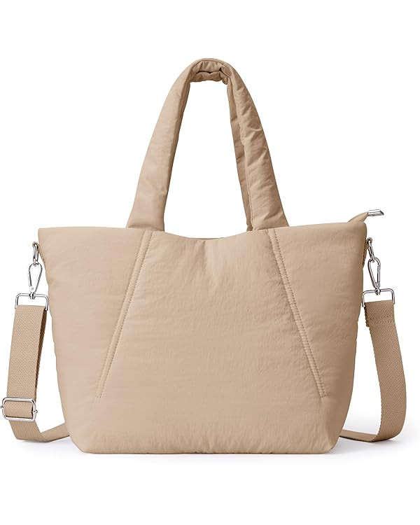 KALIDI Quilted Carryall Tote Bag for Women Large Puffer Crossbody Handbags Shoulder Soft Fluffy L... | Amazon (US)