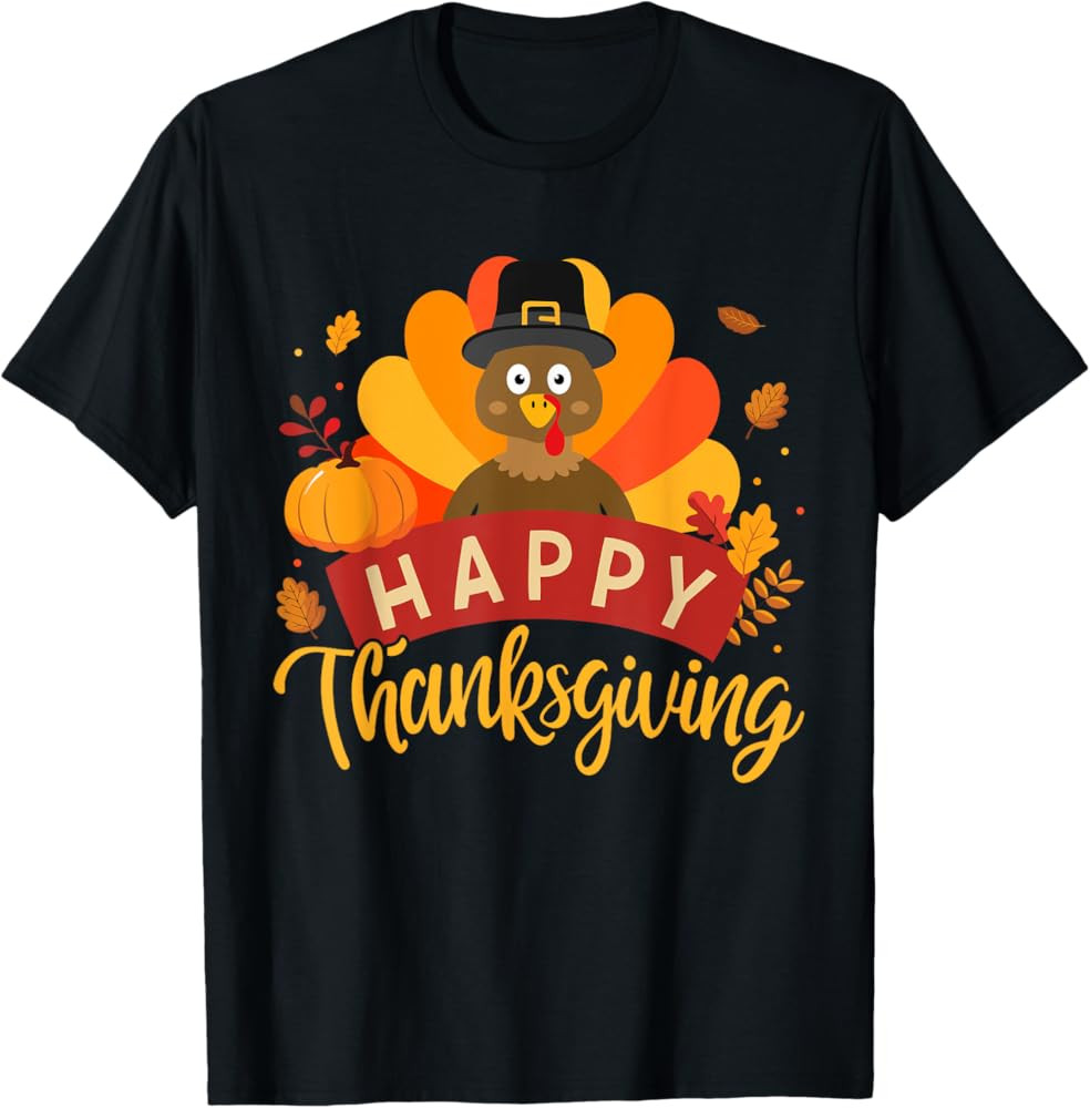 Happy thanksgiving turkey for family dinner feast T-Shirt | Amazon (US)
