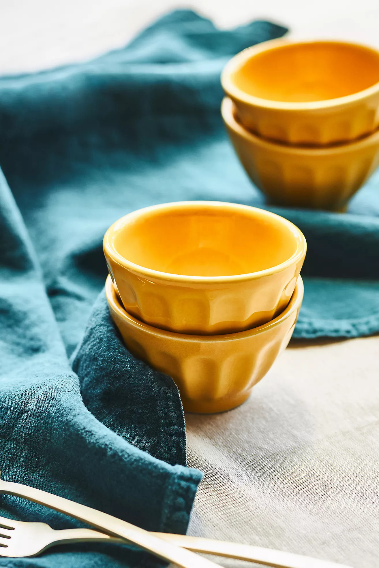 Amelie Latte Stoneware, Set of 4, Portuguese Mini Bowls | Anthropologie (US)