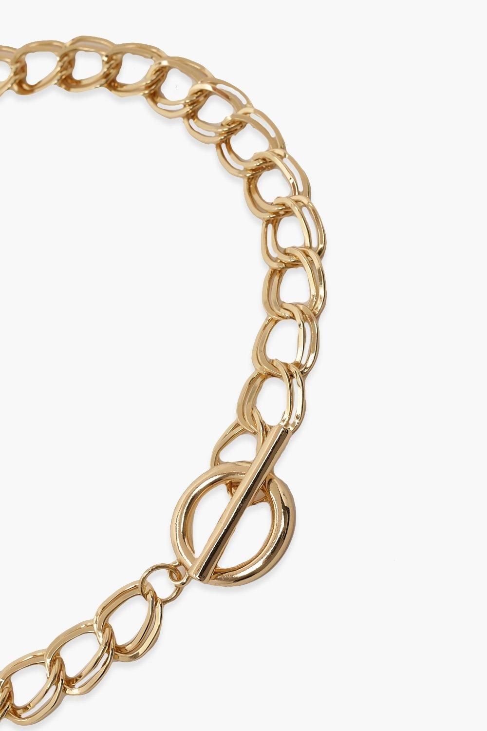 Chunky Chain T-bar Clasp Necklace | Boohoo.com (US & CA)