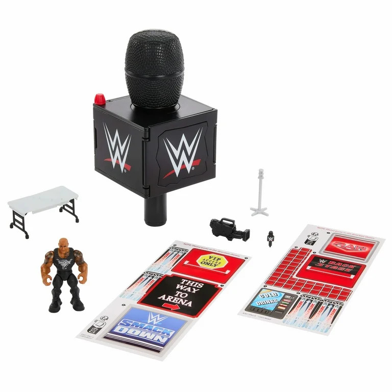 WWE Knuckle Crunchers Final Boss Microphone Playset with The Rock Action Figure & 2 Accessories -... | Walmart (US)
