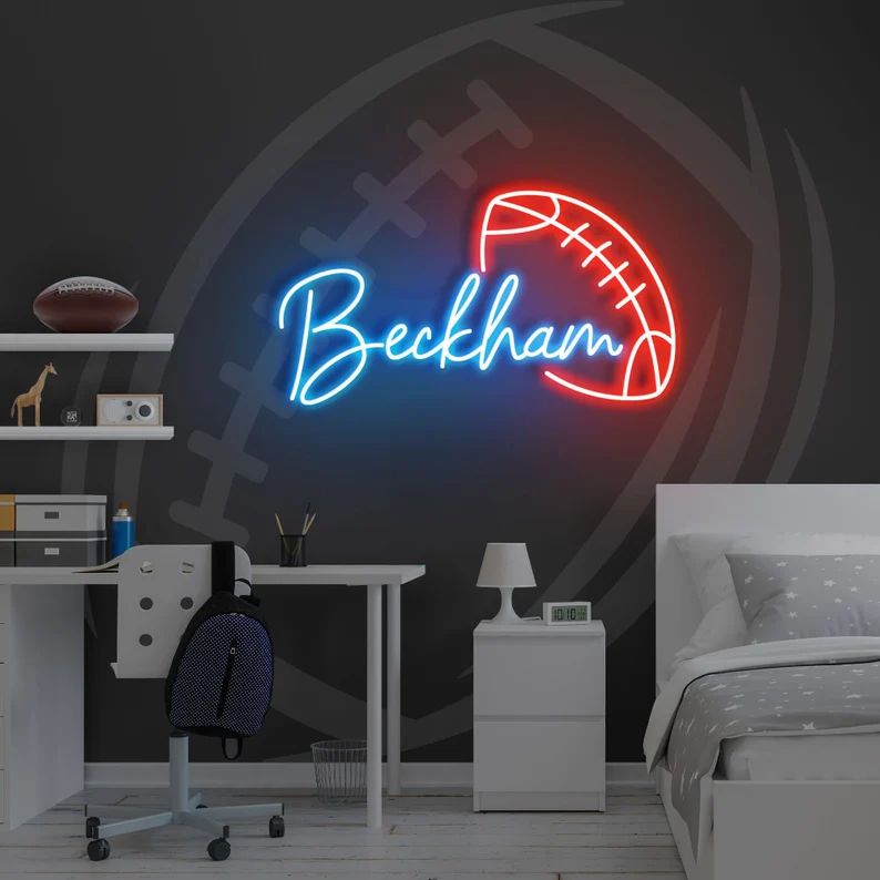 Football Name Neon Sign Nursery Decor Personalized Neon - Etsy | Etsy (US)