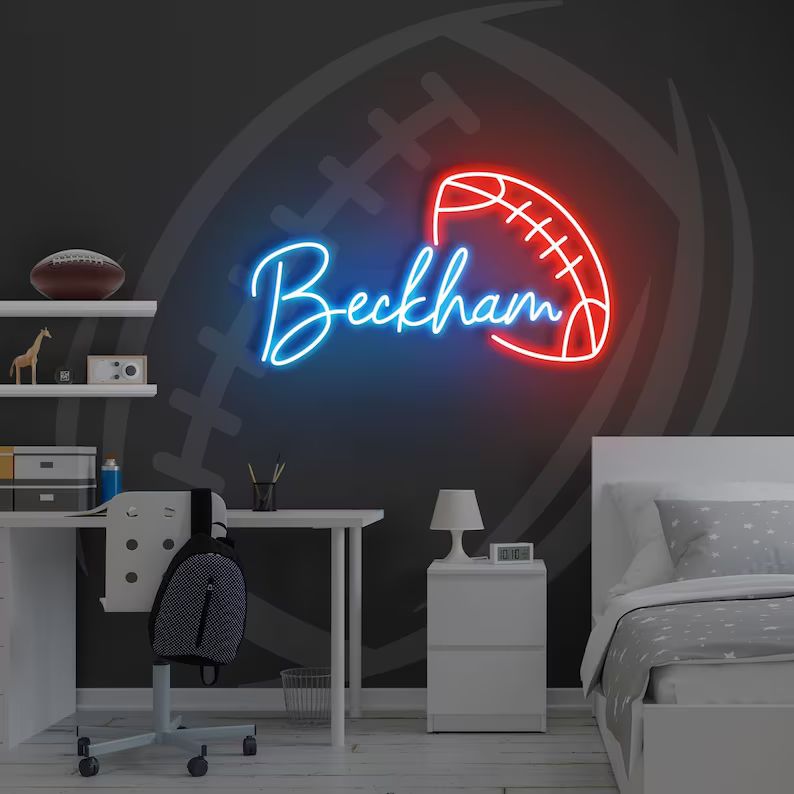 Football Name Neon Sign Nursery Decor Personalized Neon - Etsy | Etsy (US)