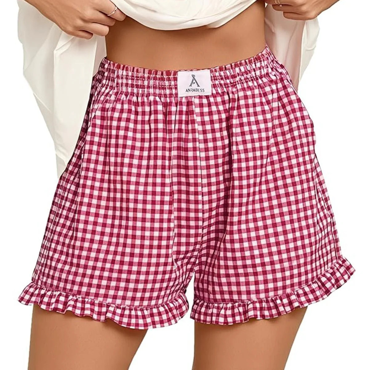 'Slow Sundayzy' Ruffle Gingham Boxers | United Monograms