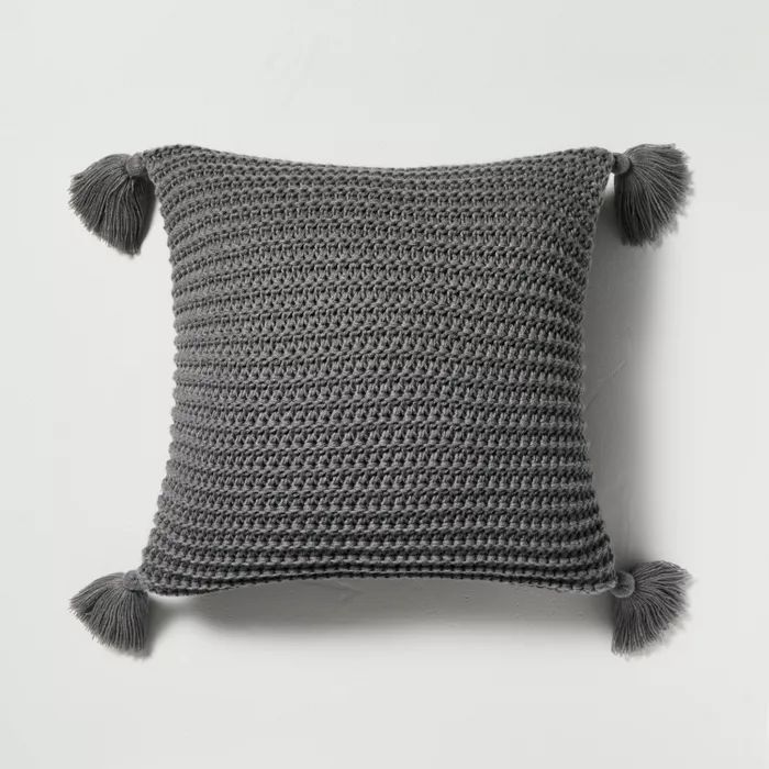 Chunky Knit Tassel Throw Pillow - Hearth & Hand™ with Magnolia | Target