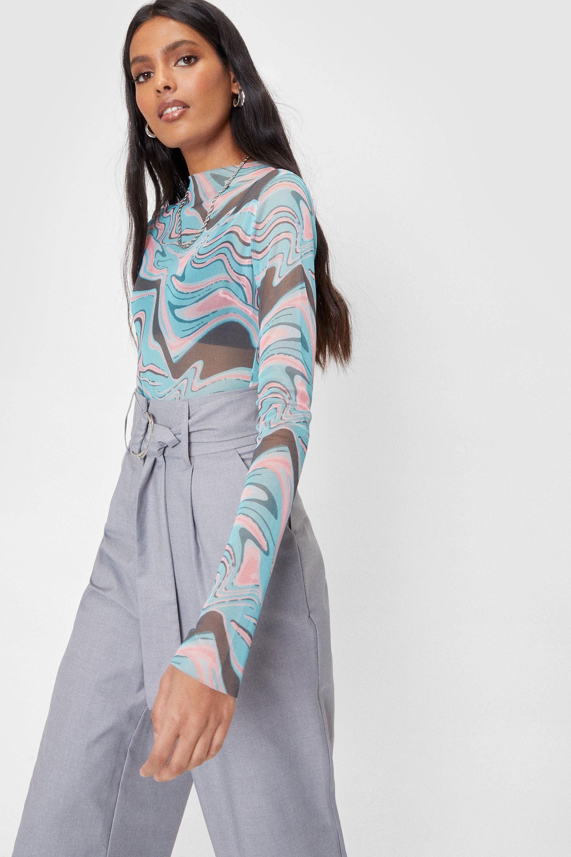 Psychedelic Long Sleeve Mesh Bodysuit | Nasty Gal (US)