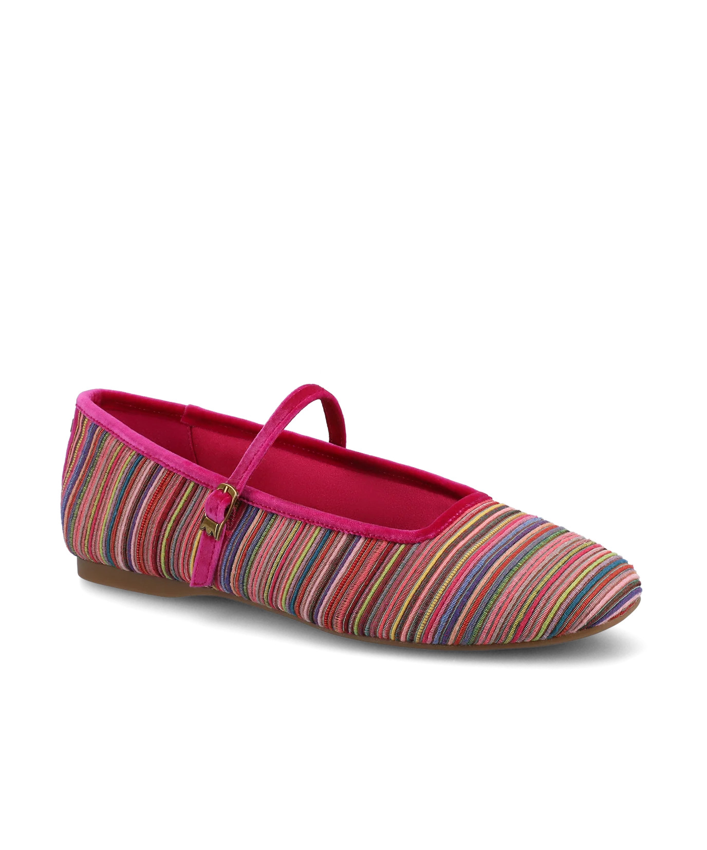 The Hummingbird Mary Jane Grosgrain - Hot Pink Multi Stripe | Birdies