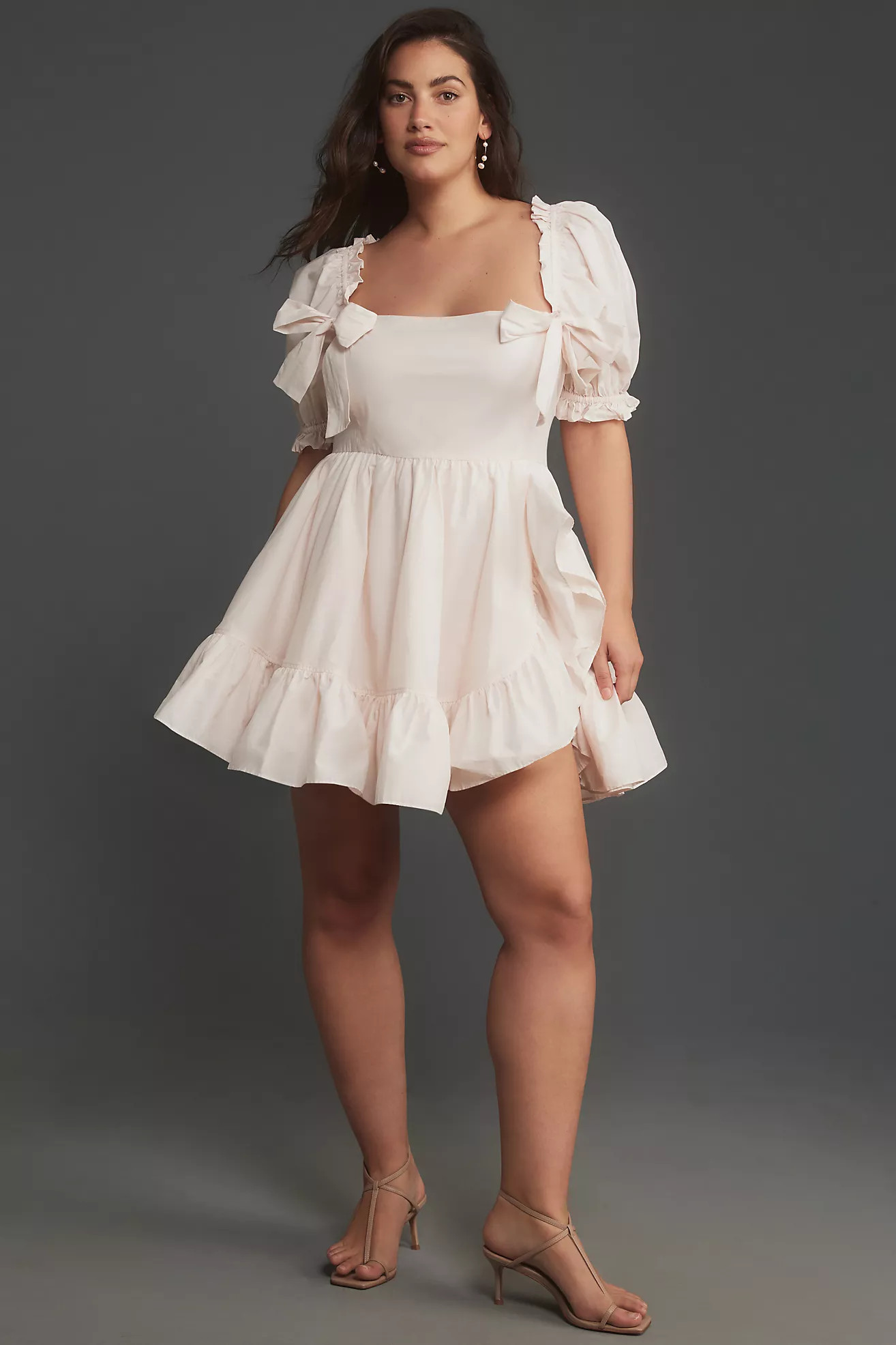 Selkie Plus Buttercream Puff-Sleeve Mini Dress | Anthropologie (US)