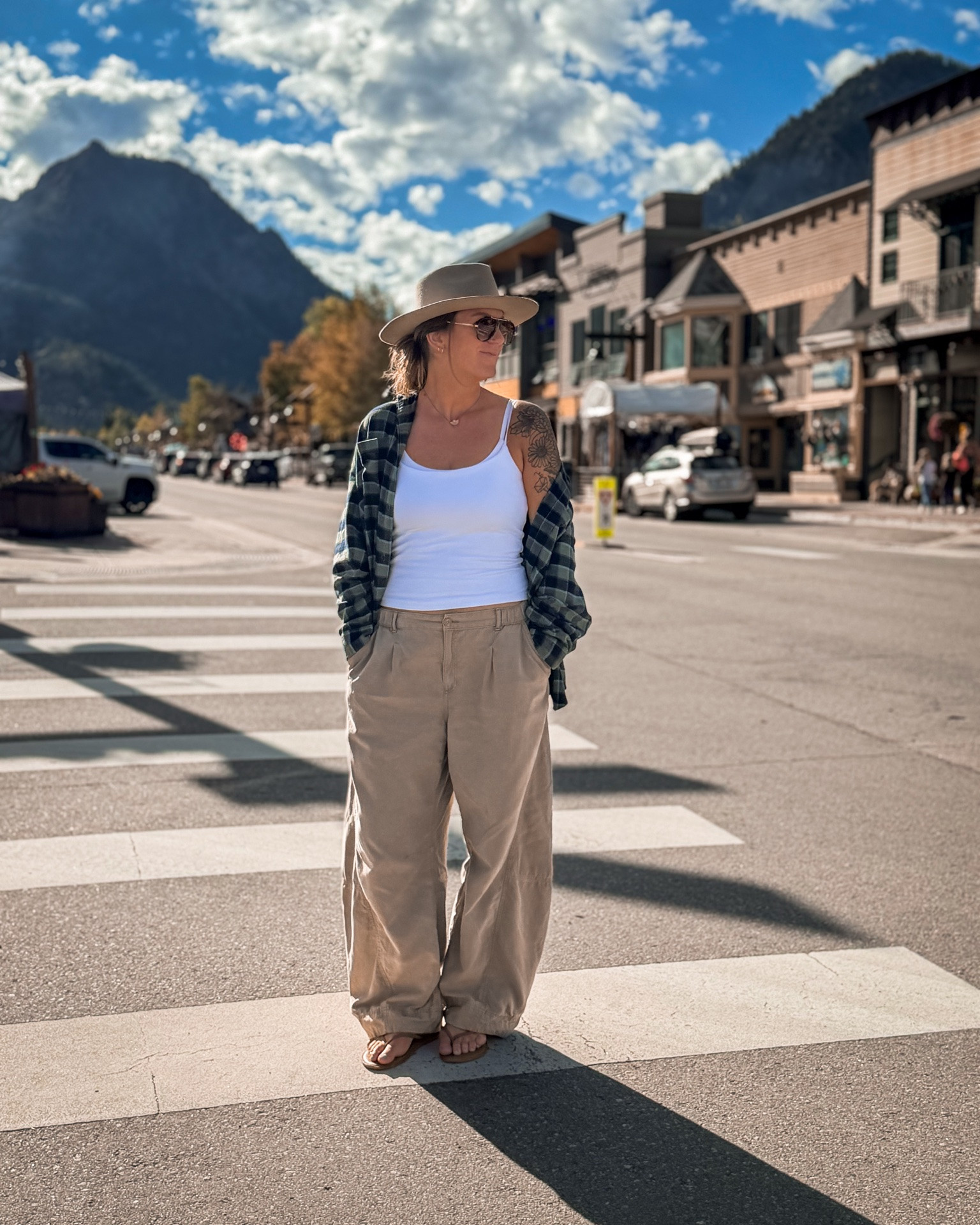 Today’s ootd - large flannel, large long pants, large tank 

Fashion over 40, mountain girl, tall girl style, fall fashion

#LTKTall #LTKOver40