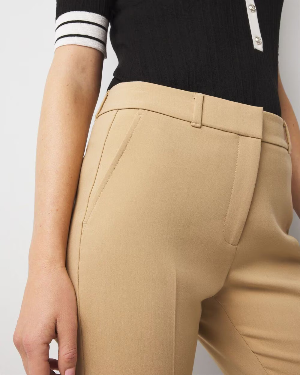 WHBM® Elle Slim Ankle Luxe Double Weave Pants | White House Black Market