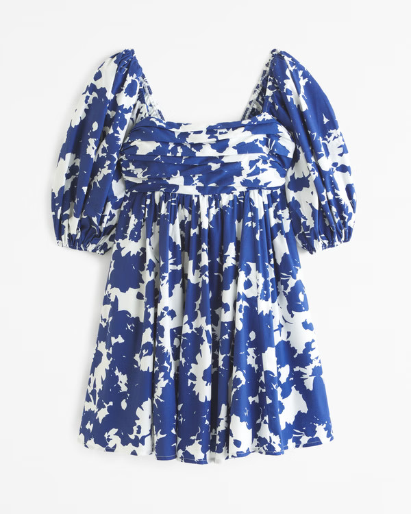 Emerson Poplin Puff Sleeve Mini Dress | Abercrombie & Fitch (US)
