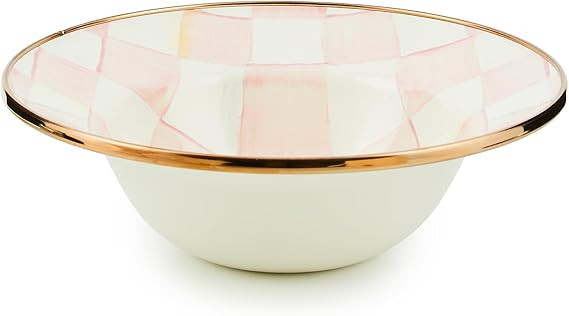 MACKENZIE-CHILDS Enamel Breakfast Bowl, Unique Soup Bowl or Cereal Bowl, Dinnerware, Rosy Check | Amazon (US)
